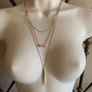 Rose gold three strand necklace